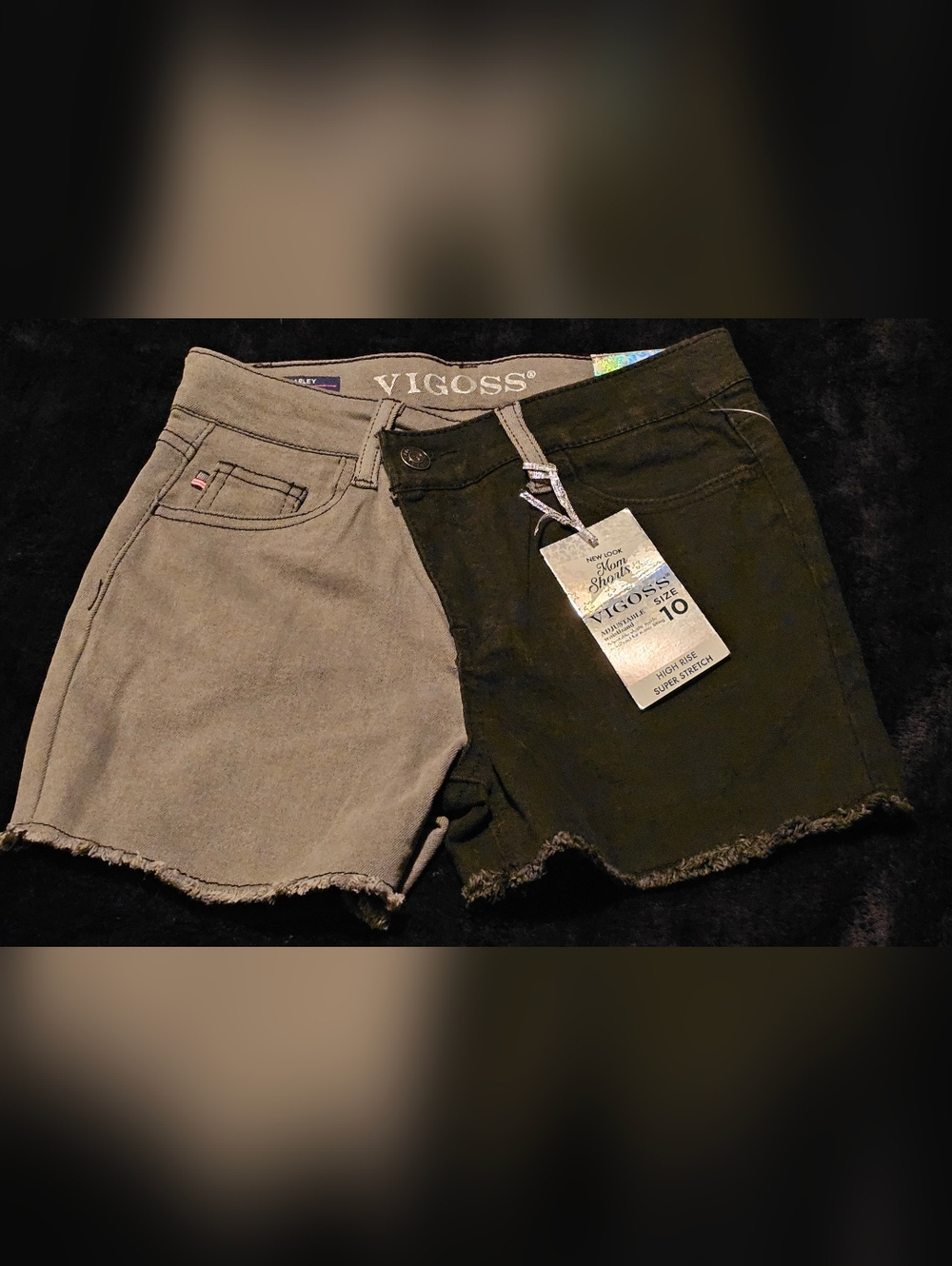 VIGOSS Two-Tone Denim Shorts